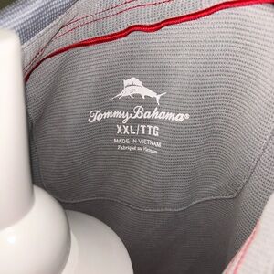 Tommy Bahama Gray Shirt with Red Trim XXL